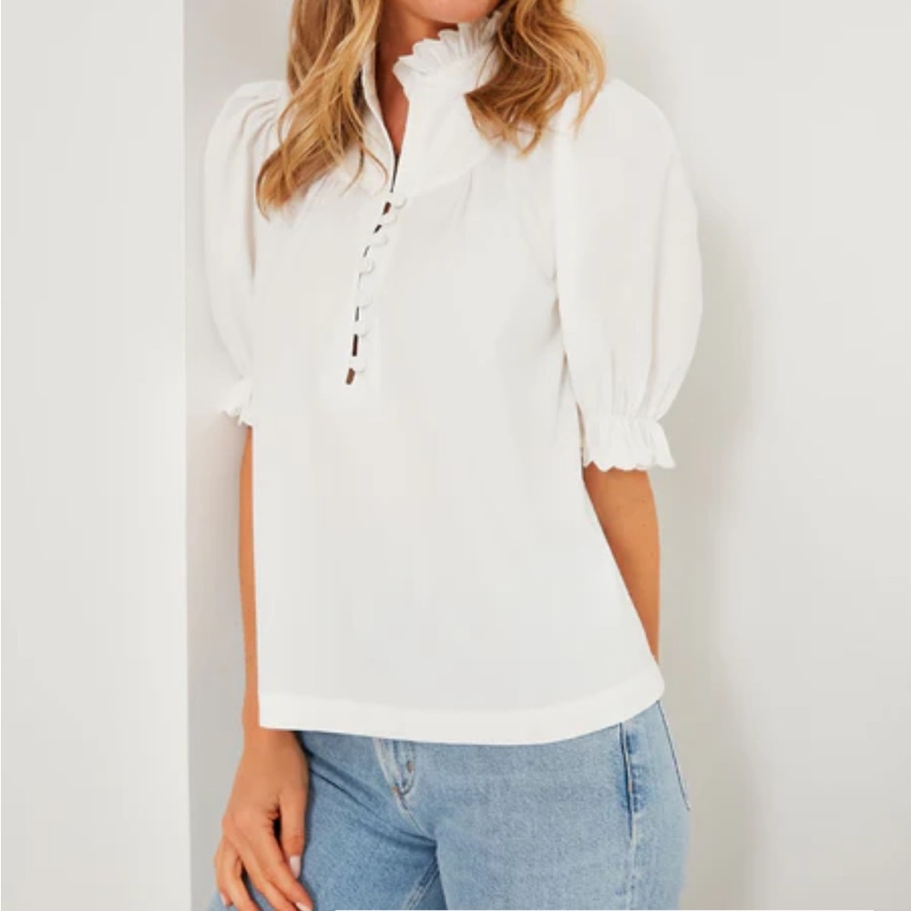 Tuckernuck White Ruffle Detail Blouse